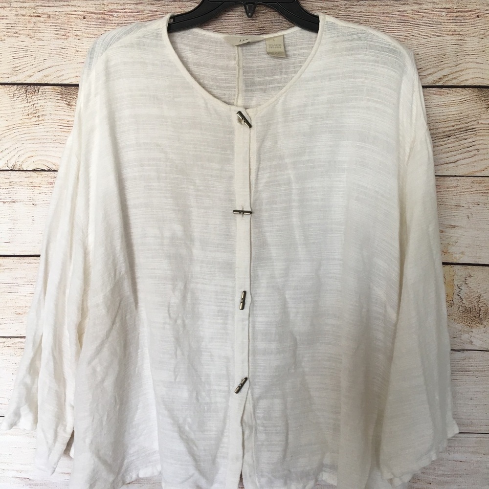 J.Jill Crop Linen Jacket
